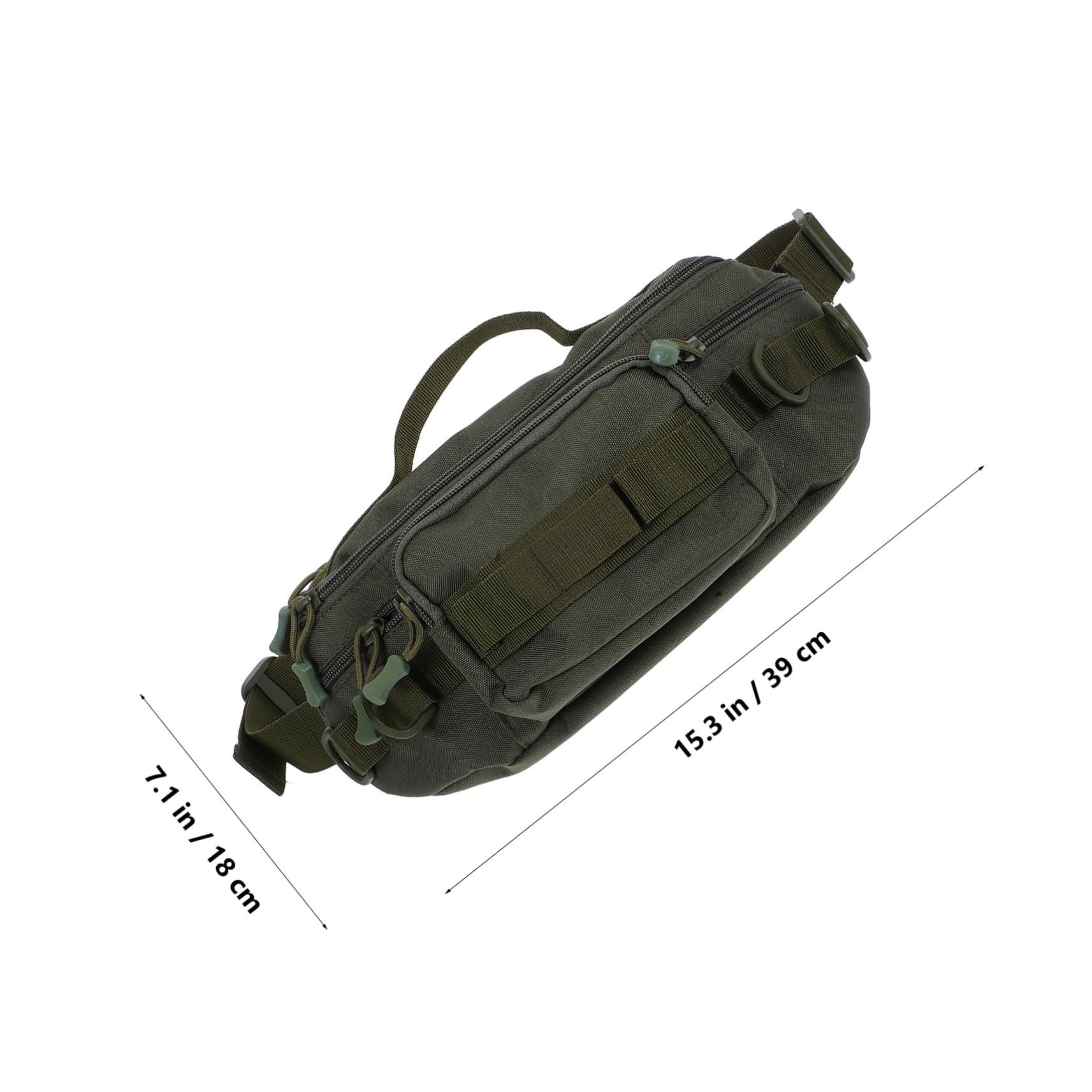 HEMOTON Multi Pocket Fishing Tackle Bag with Adjustable Belt for Cycling Hiking and Travel Lightweight Design with Dedicated Water Bottle Pouch
