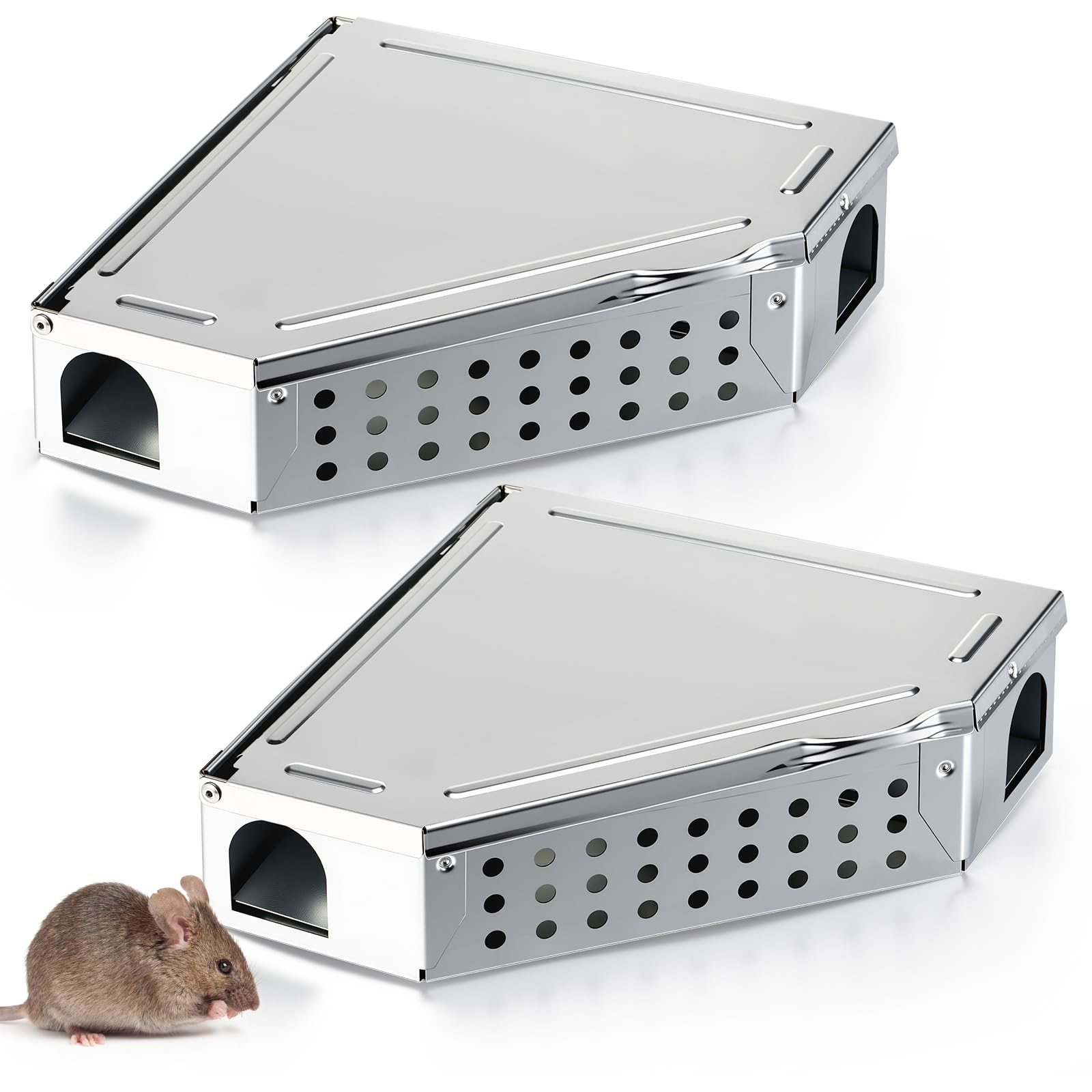 Photo 1 of Mysora 2 Packs Multi Catch Mouse Trap Humane Triangle Indoor Outdoor