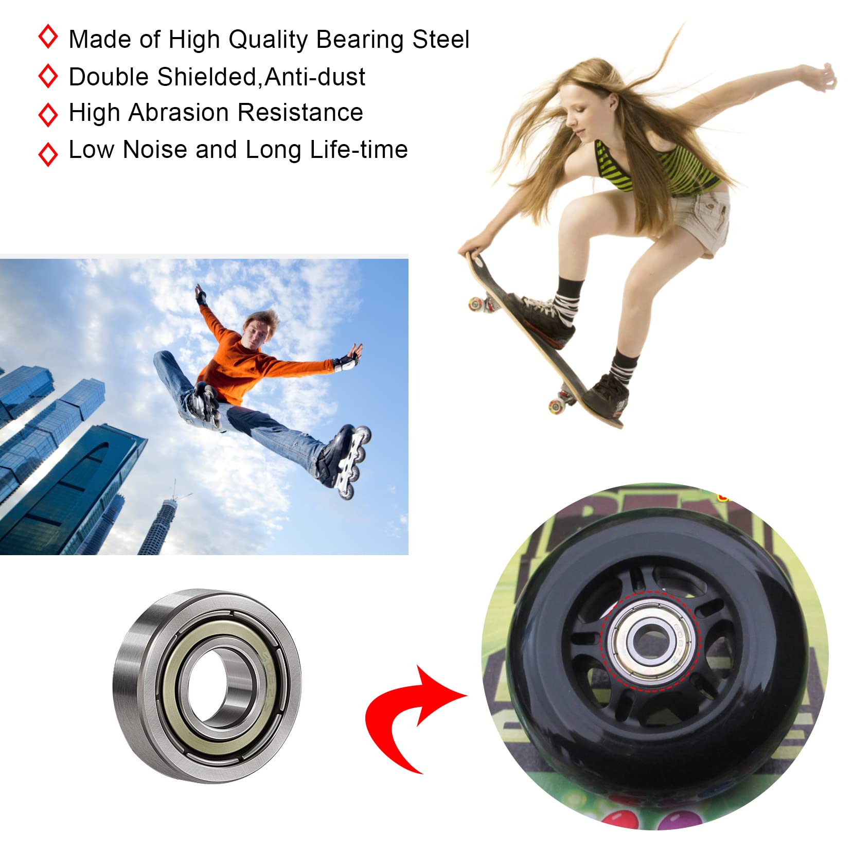 Roulement à Billes 608 2Z (8 X 22 X 7 Mm)/DIN 625-1 Avec Boules De