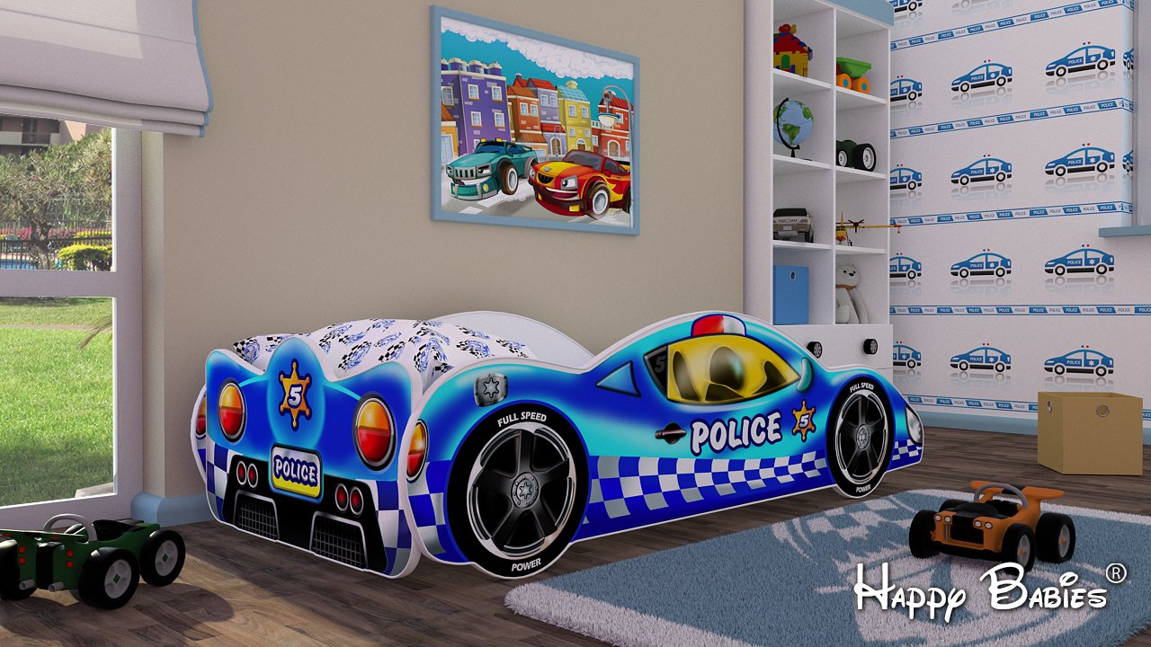 HappyBabies - CARBETT 180 x 90 cm cama infantil de doble cara diseño moderno con bordes seguros y protección contra caídas colchón de espuma de 7 cm