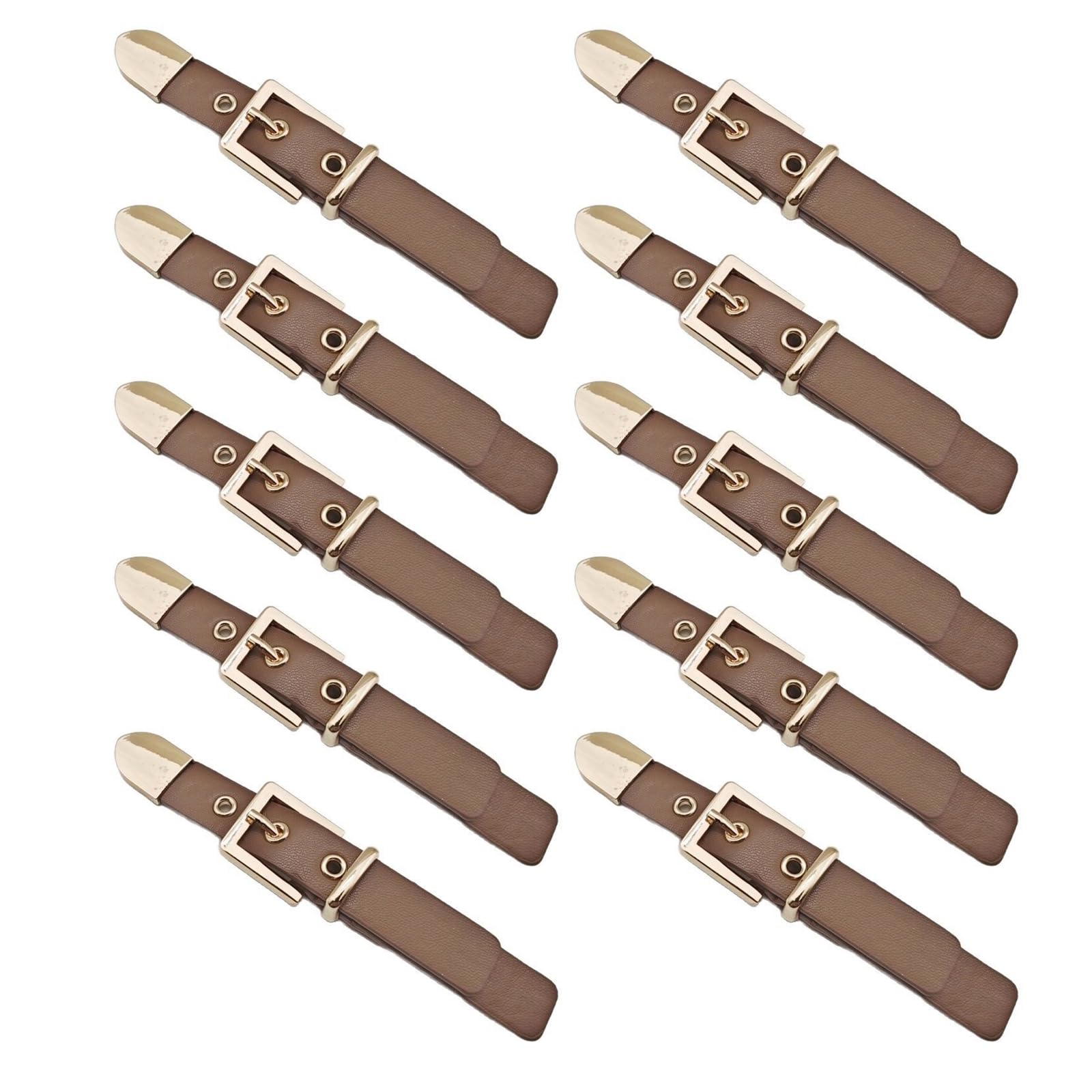 Hsioluted 10 Pcs PU Leather Jackets Buckles Sew-on Toggles Closures Sewing Accessories for Clothing Sweater