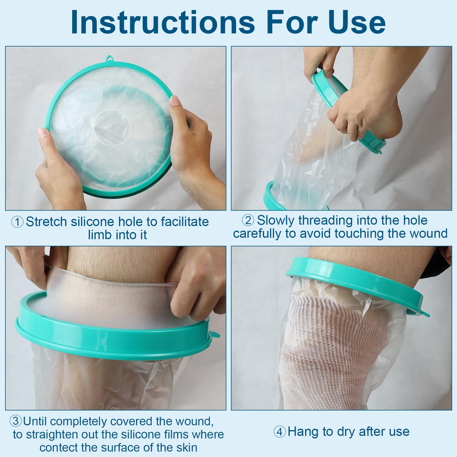 Protezione Doccia Gamba Impermeabile,Waterproof Leg,Copri Gambe Per Doccia Protezione Gesso,Riutilizzabile E Impermeabile Bambino Per Operazioni Gambe,Medicazione Ferita