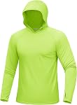 MAGCOMSEN Rash Guard Hoodie UPF 50+ Sun Protection Uv T Shirts manches longues Athletic Quick Dry Shirt pour homme