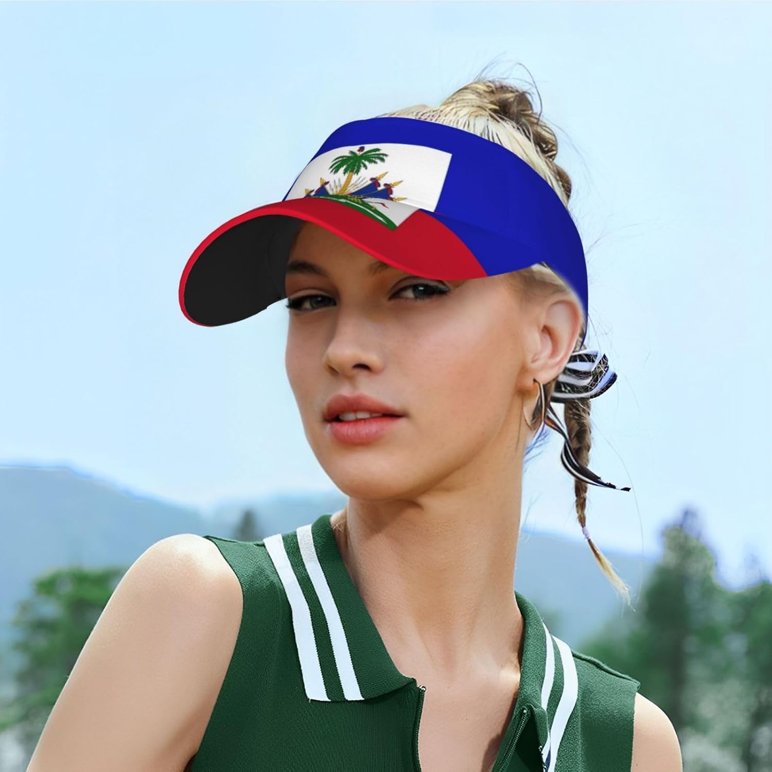 Cute Flag Sport Sun Visor Hat Adjustable Visor Cap Hats for Women Men - Image 4