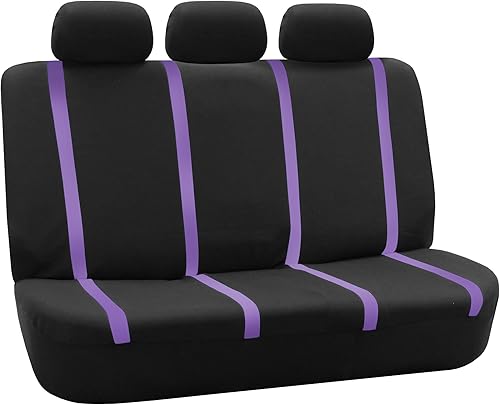 Vista 57 de FH Group - Juego completo de fundas de asiento de automóvil, de tela negra, ajuste universal, de asiento delantero de respaldo bajo y de asiento