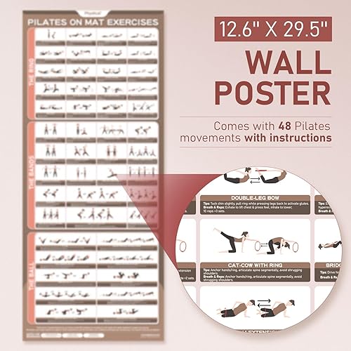 Miniatura 3 de Kit de pilates, 1 anillo mágico con 1 bola de núcleo, 3 bucles resistentes y 2 bandas flexibles, kit esencial de pilates en esterilla