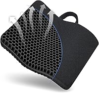 Vista 1 de Cojín de gel para asiento, para largas sesiones de sentado - Cojín de asiento de gel doble grueso transpirable con diseño de panal y cubierta