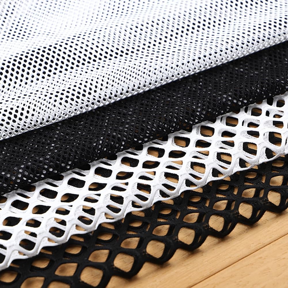 Tejido de malla de poliéster tejido elástico negro tejido de malla elástica tejido de malla de tul tejido de malla para manualidades tela de malla de pescado para coser decoración de ropa