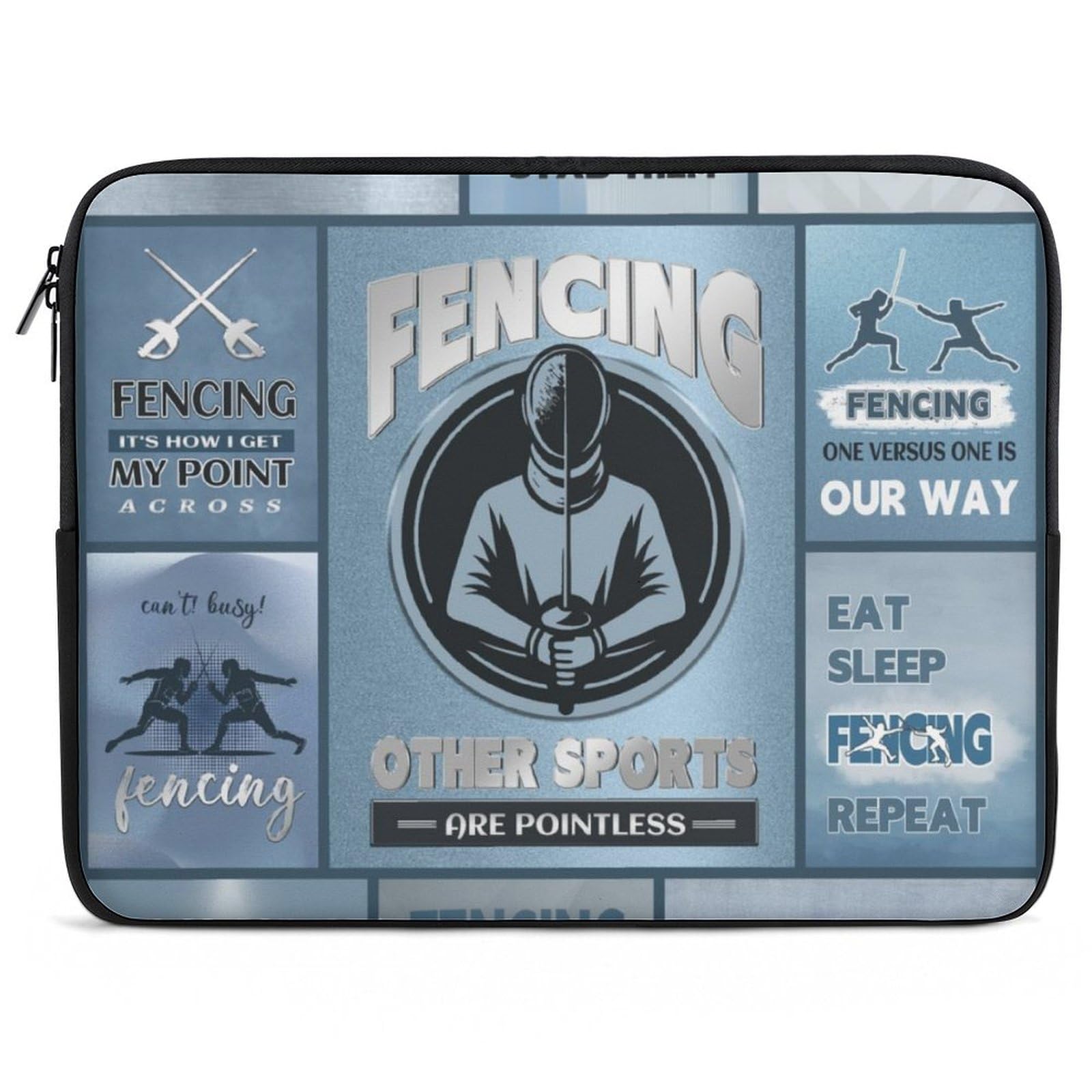 Cool Fencing Sports Laptop Sleeve 13/15 Inch Briefcase Cover Shockproof Protective Case Handbags Portable Laptop Bag