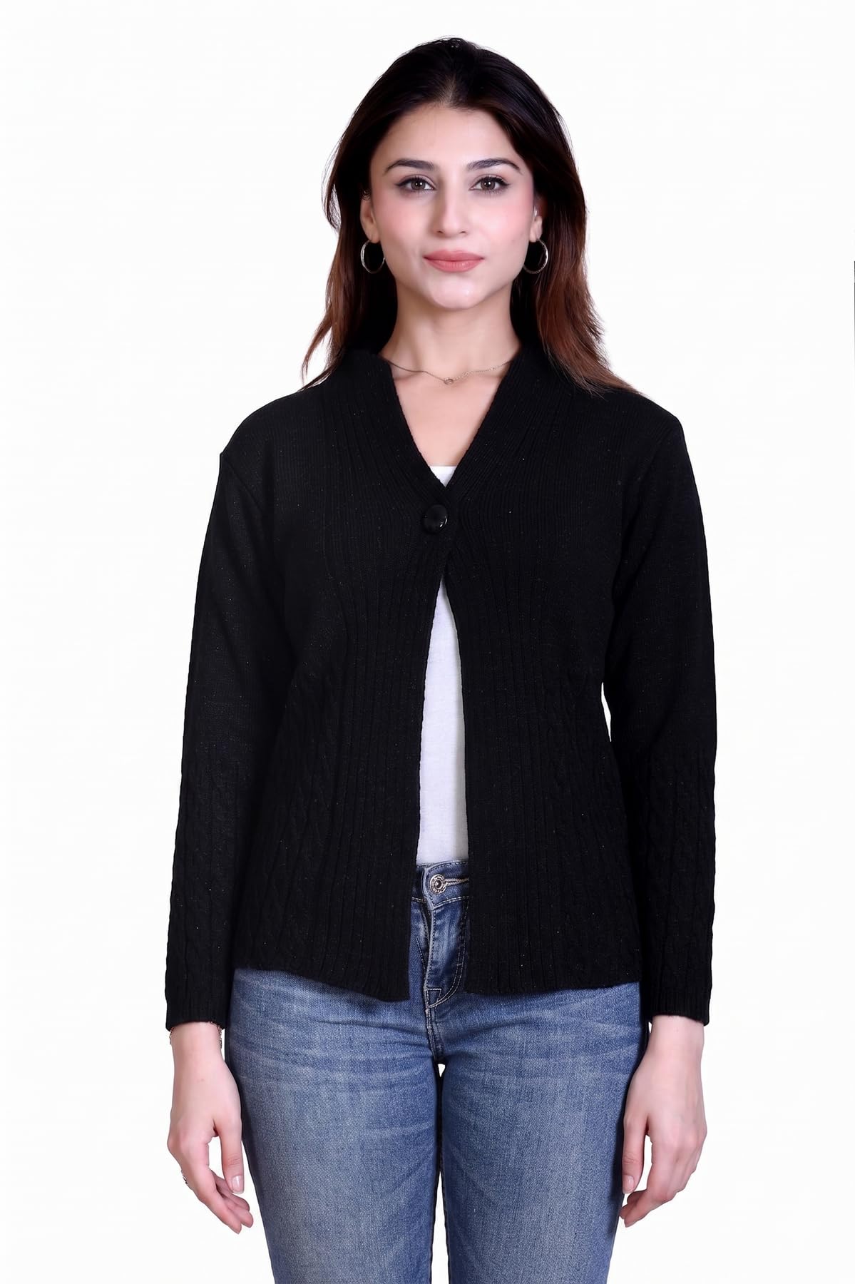 aarbee Full Sleeve Woollen Shrug Cardigan for Women-picture-49