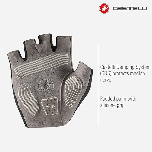 Miniatura 3 de CASTELLI Guantes de ciclismo para hombre con acolchado y protección UPF para ciclismo de carretera y grava, color negro claro, talla L