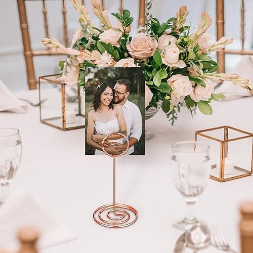 Miniatura 10 de TecUnite 48 soportes para números de mesa de 3.35 pulgadas, soporte para fotos, fotos, nombre, menú, clips para tarjetas de notas, soporte