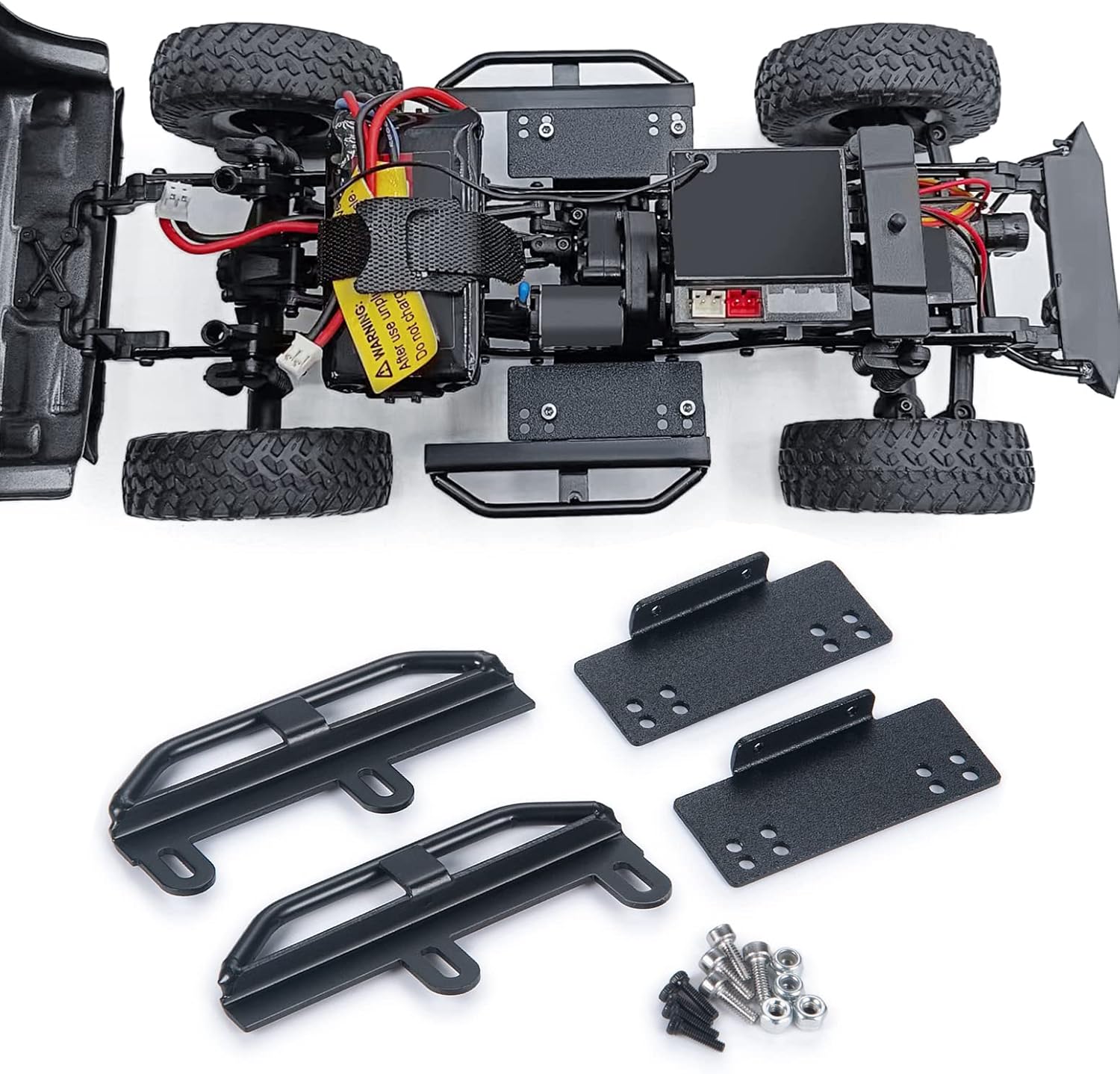 MORLORDY RC Rock Rails Side Pedal Running Board Foot Plate Rock Slides for 1/24 RC Crawler Car Accessories SCX24 Upgrades Parts