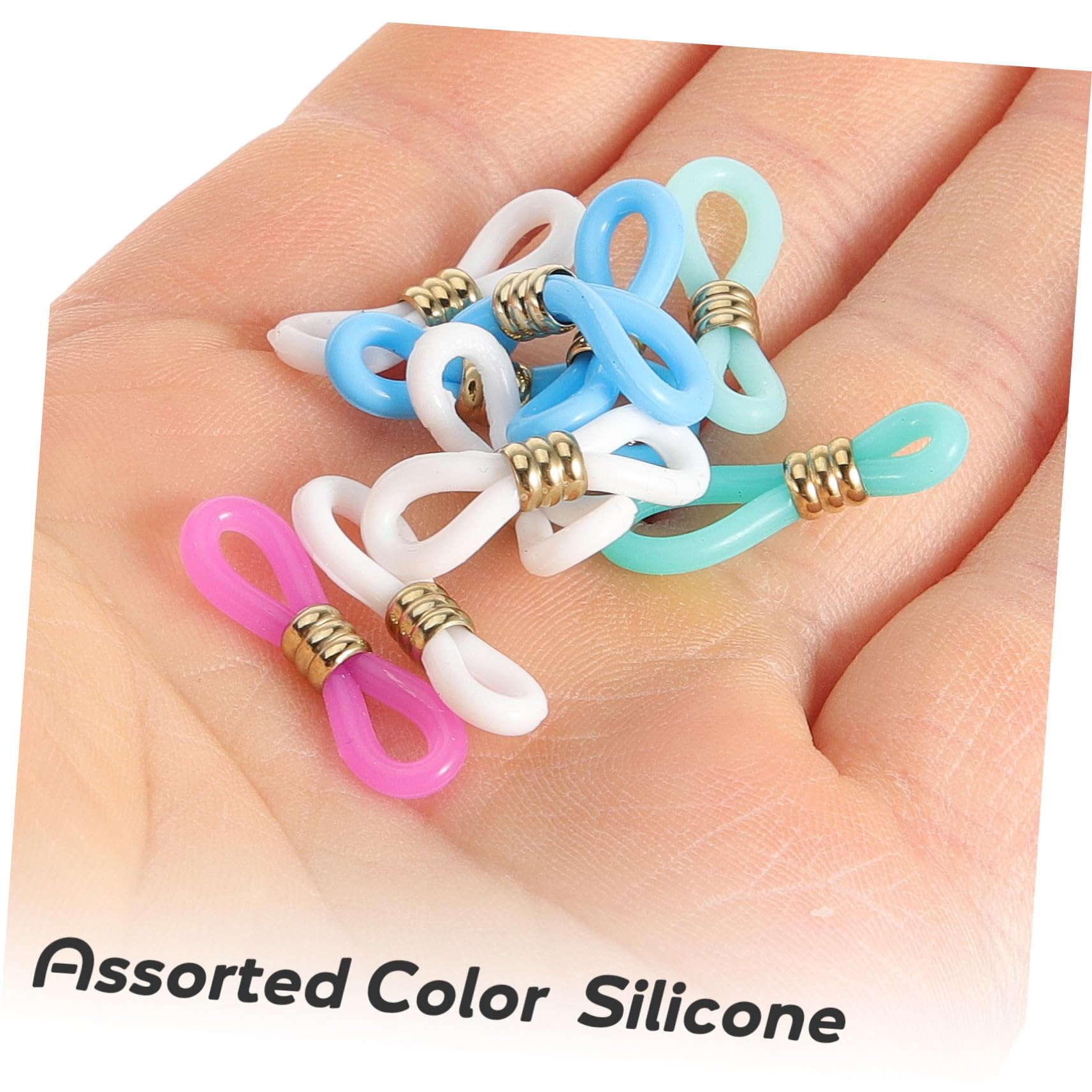 Toyvian 60 pièces Embouts de Chaîne Lunettes Silicone Antidérapants Réglables pour Soleil Connecteurs Pratiques et Durables pour Sport et Usage Quotidien