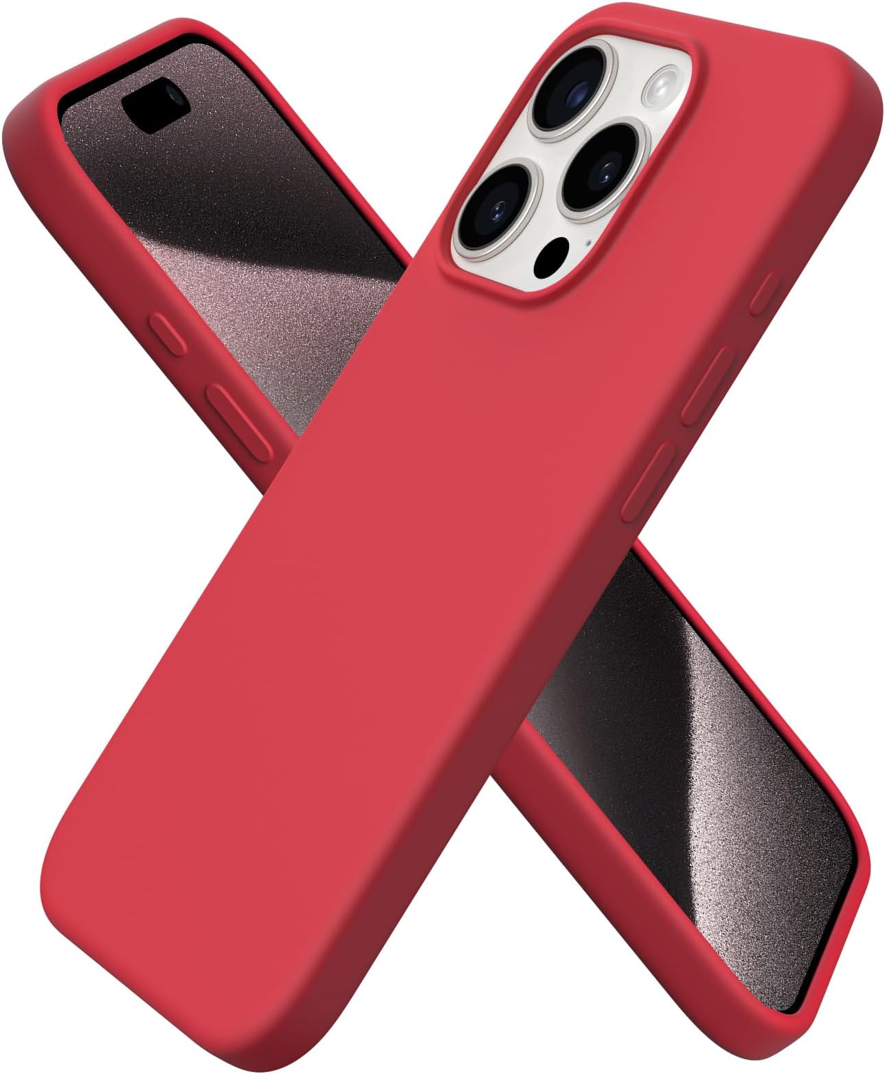 Case for iPhone 15 Pro, Liquid Silicone Case Compatible with iPhone 15 Pro 6.1 Inch, Slim Case, Full Protection Soft Case, Shockproof Cover - Red