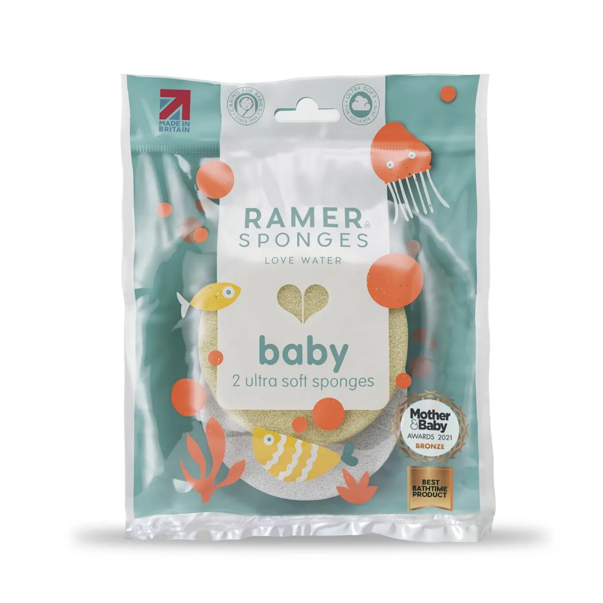 Ramer Ultra Soft Baby Sponge Pale Yellow & White