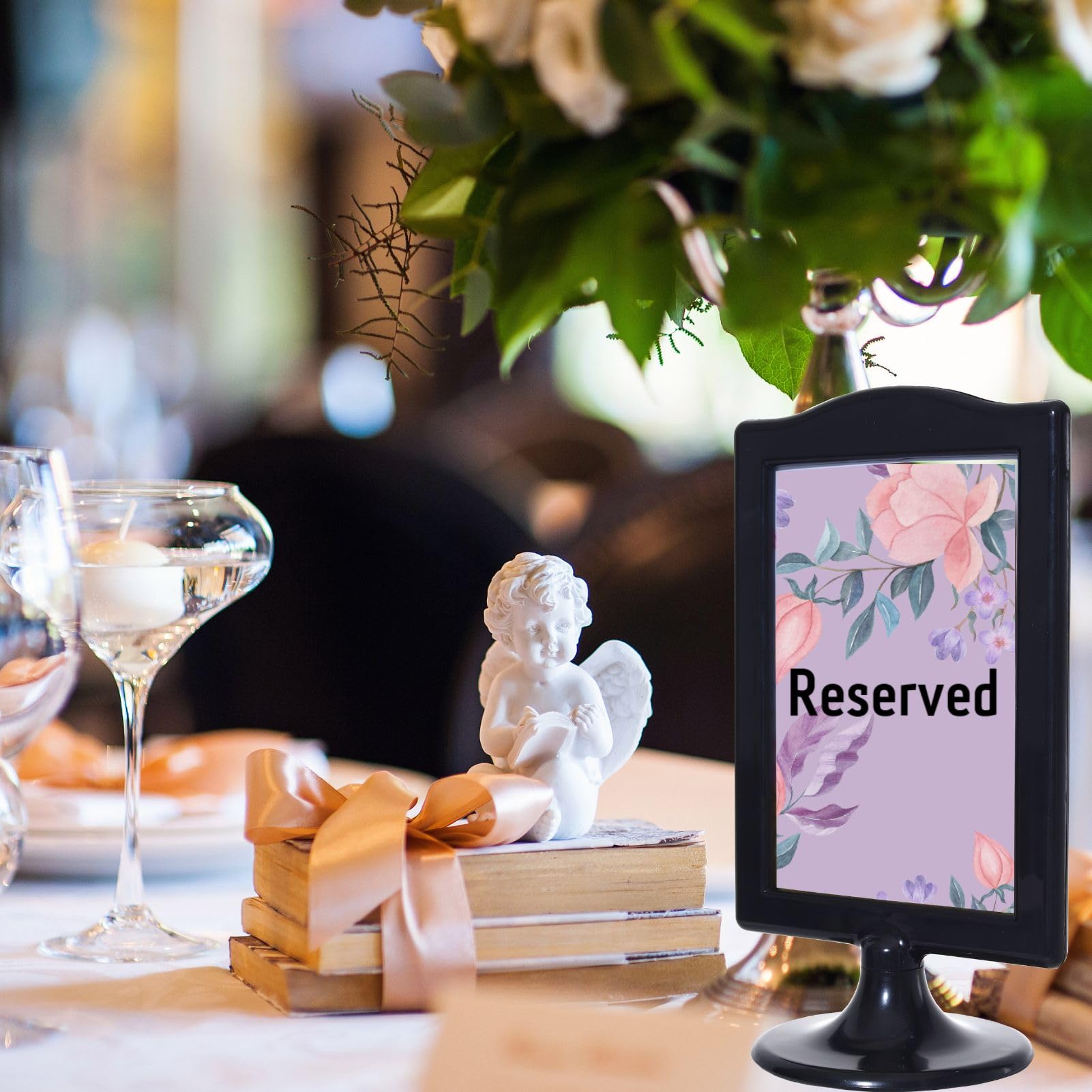 Litpoetic Double Sided Standing Picture Frames, 4x6 Plastic Picture Frame Bulk, Two Sided Black Photo Frame Picture Holder Stand for Tables, Displays -Black, 20 Pack