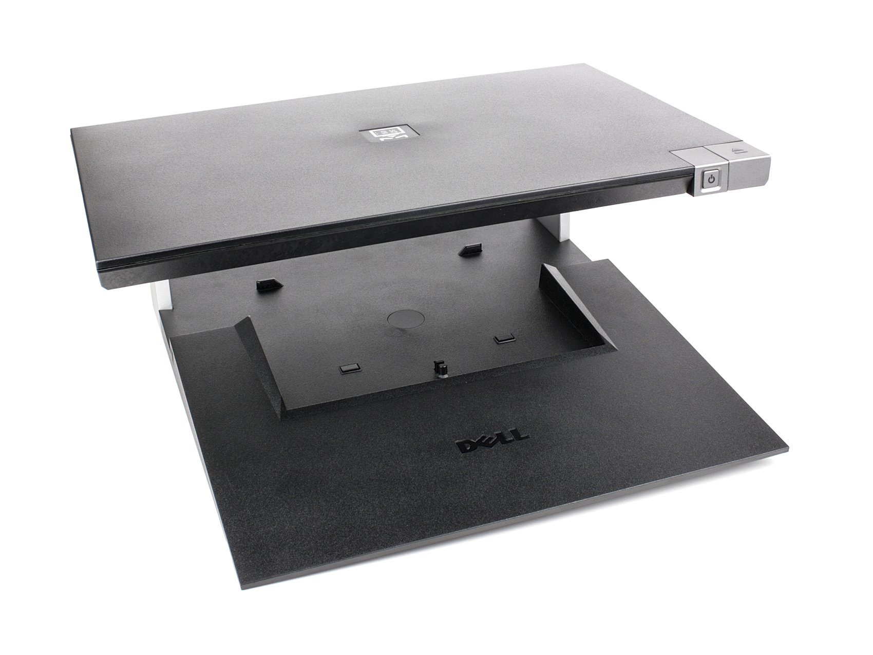 Dell 051XVC monitor stand with a Dell monitor placed on top, showing the integrated setup.