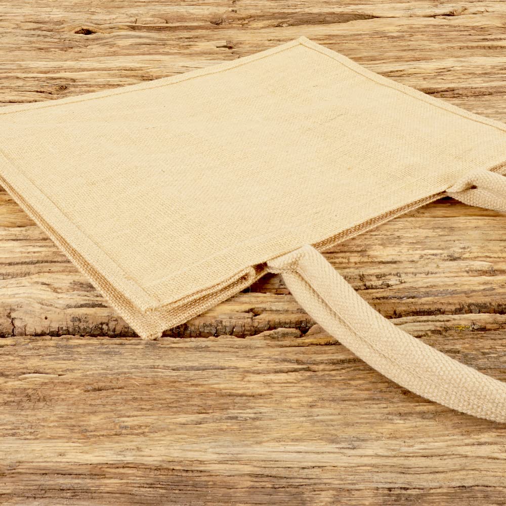 Jute statt Plastik Original | Jutetasche medium Jutebeutel Einkaufstasche Handtasche | Fair & Nachhaltig | Shopping | JB1415M | 10er-Set