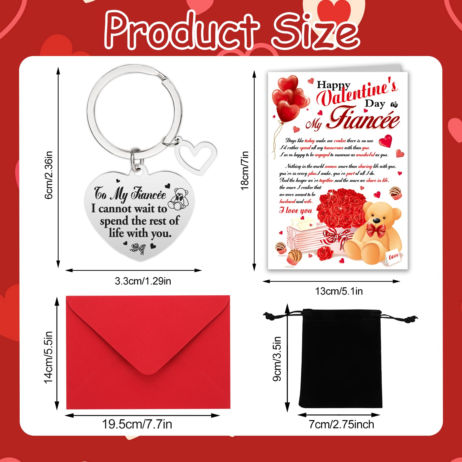 HOWAF Valentines Card for Fiancée - Image 2