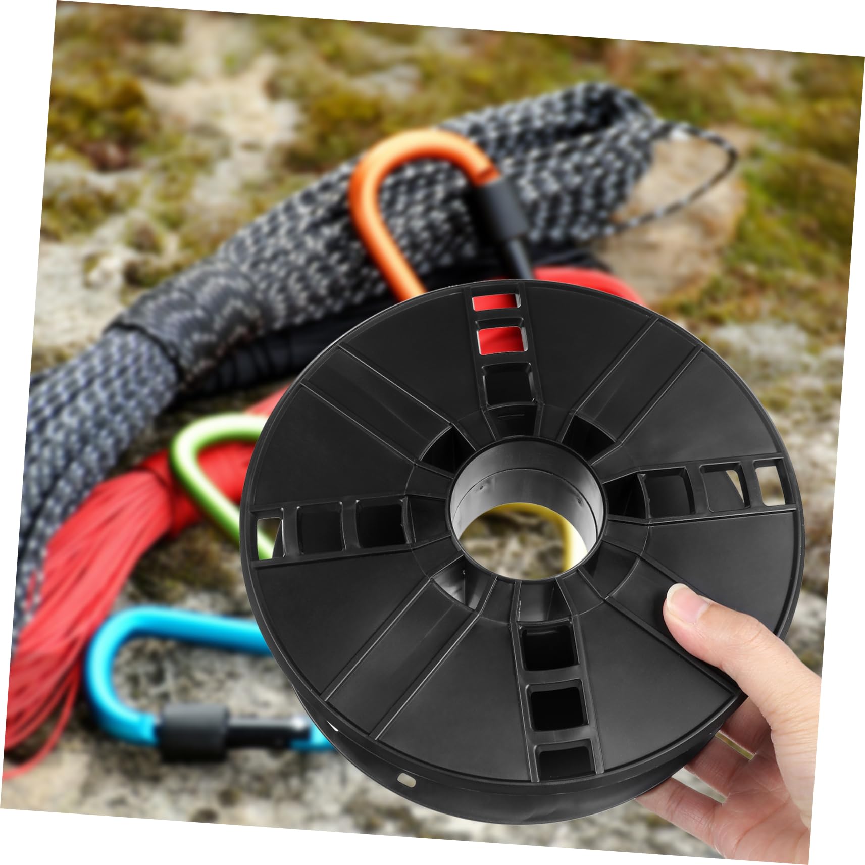 balacoo Plastic Cord Cable Storage Reel Organizer Durable Lightweight Black Design for Camping Motorhome Versatile for All Cables Leads Strong Plastic Construction for
