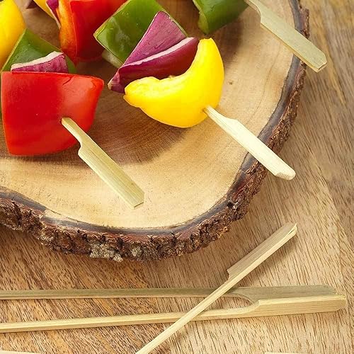 Miniatura 5 de Gmark Pinchos de paleta de bambú de 7" 100 ct, Púas de paleta de bambú natural, púas de barbacoa GM1032A