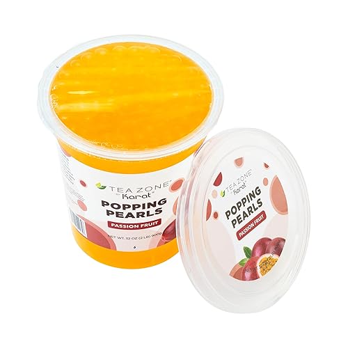 Vista 63 de Tea Zone Popping Pearls. Popping Boba, perlas negras con jugos saborizados, frasco de 7 Lb Azul (Arándano)
