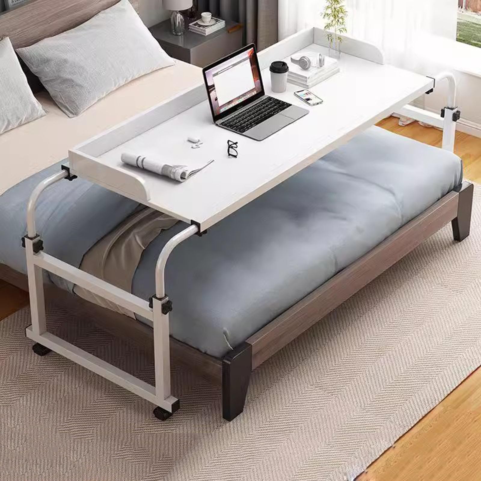 Table debout au-dessus de lit et canapé avec hauteur et longueur réglables
