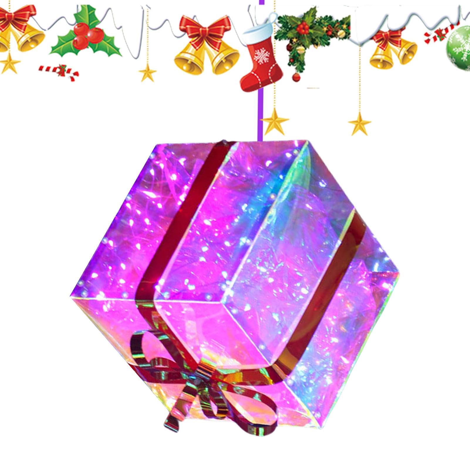 Boîtes cadeaux lumineuses de Noël déco colorée maison et magasin