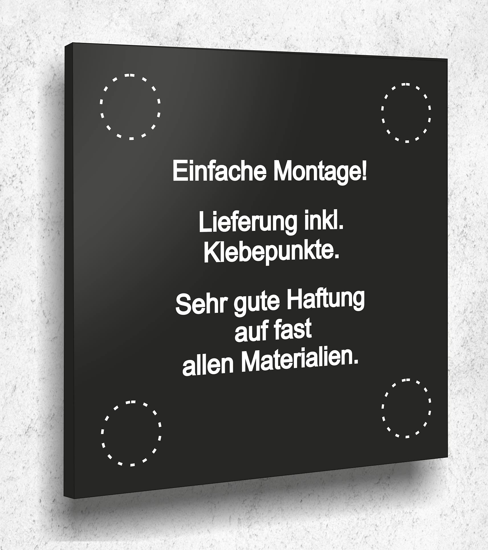 Targa per porta Sauna nera opaca con stampa UV 12 x 12 cm – 3 mm vetro acrilico – Made in Germany Art. n. A 2018