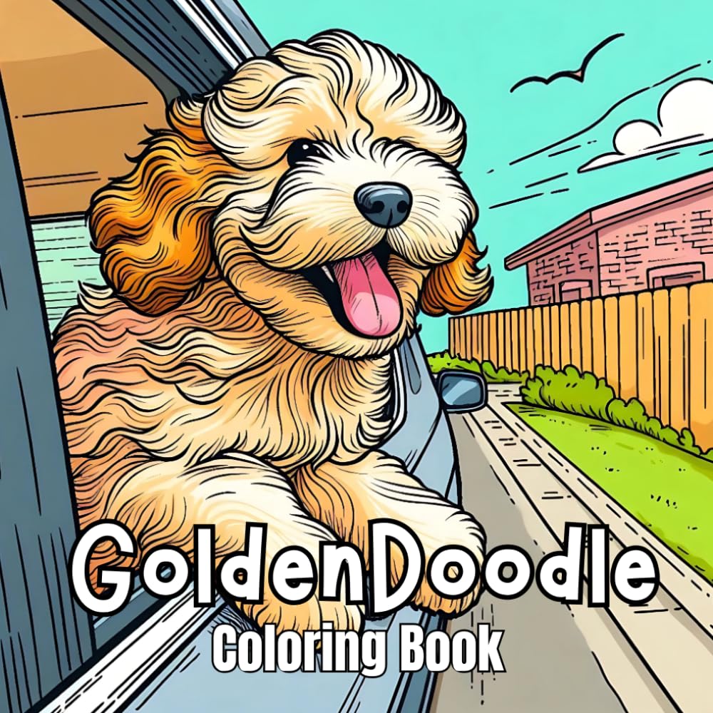 Goldendoodle Coloring Book: 40 Cute and Fun Coloring Pages for All Ages for Relaxation and Stress Relief
