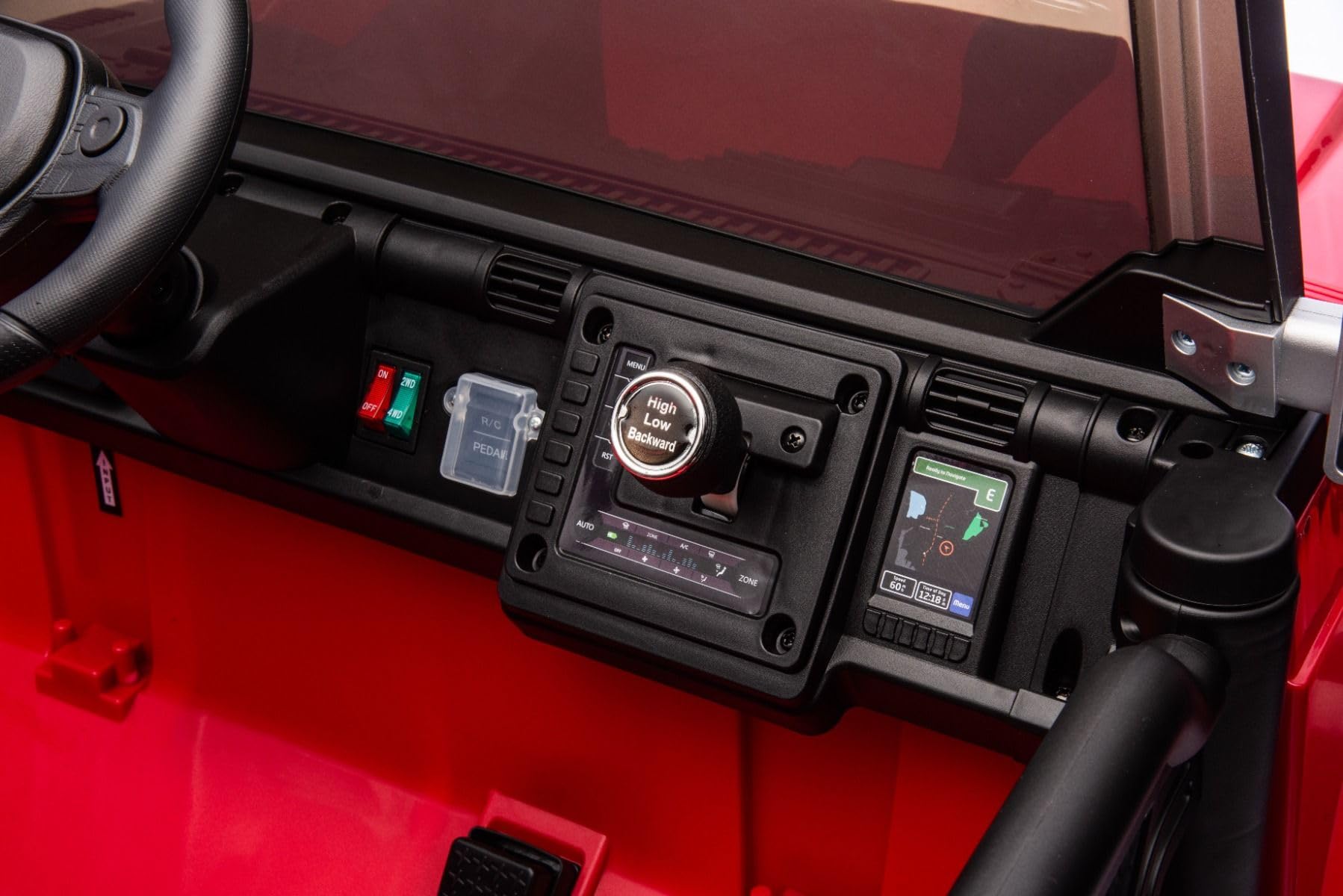 RIRICAR 4x4 Voiture électrique Enfants 2 Places Toyota FJ Cruiser XXL, sous Licence, Rouge, Batterie Lithium Portable, châssis surélevé, Deux sièges, Suspension arrière, télécommande 2,4 GHz