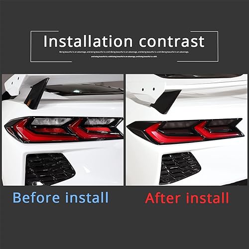 Miniatura 2 de Calcomanías de marco de luz trasera compatibles con Chevrolet Corvette C8 2020-2023, película de tinte Fram para faros traseros (10 unidades)