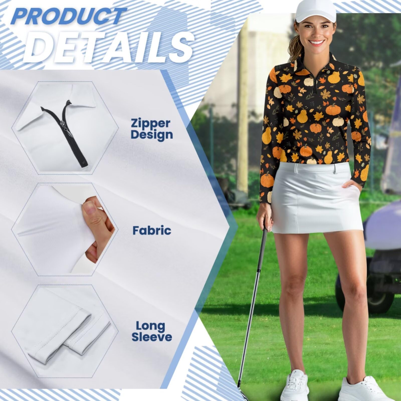 chaqlin Camisas de golf a juego para parejas, elásticas, para mujer, polo de manga larga, para hombre, ropa de golf
