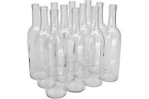 North Mountain Supply Empty Clear 750ml Bordeaux Wine Bottles