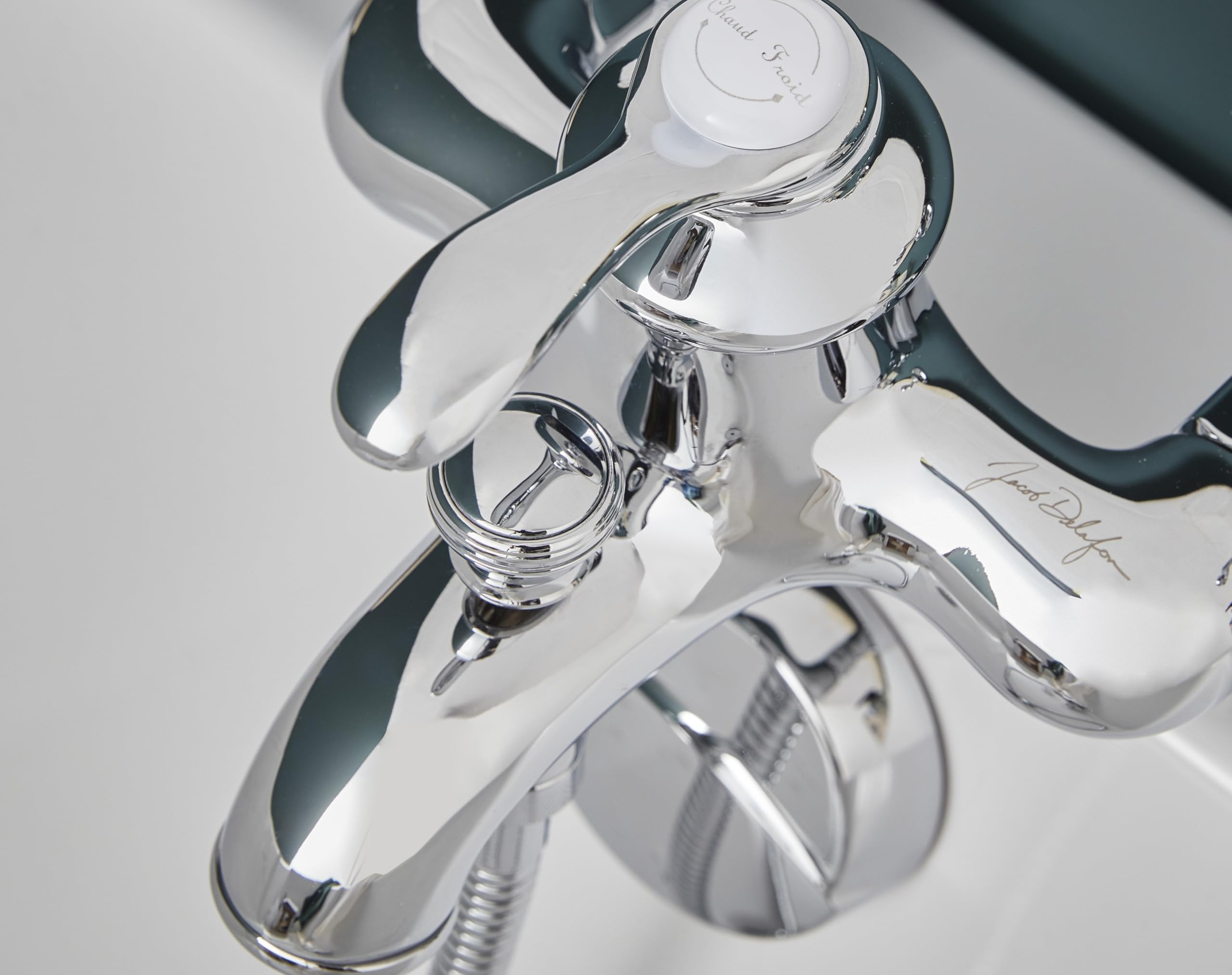 Jacob Delafon Mitigeur Bain-Douche Mural Mécanique Fairfax, Rétro, Chrome | Cartouche céramique. Installation rapide. Débit 12L/min douche 20L/min bain