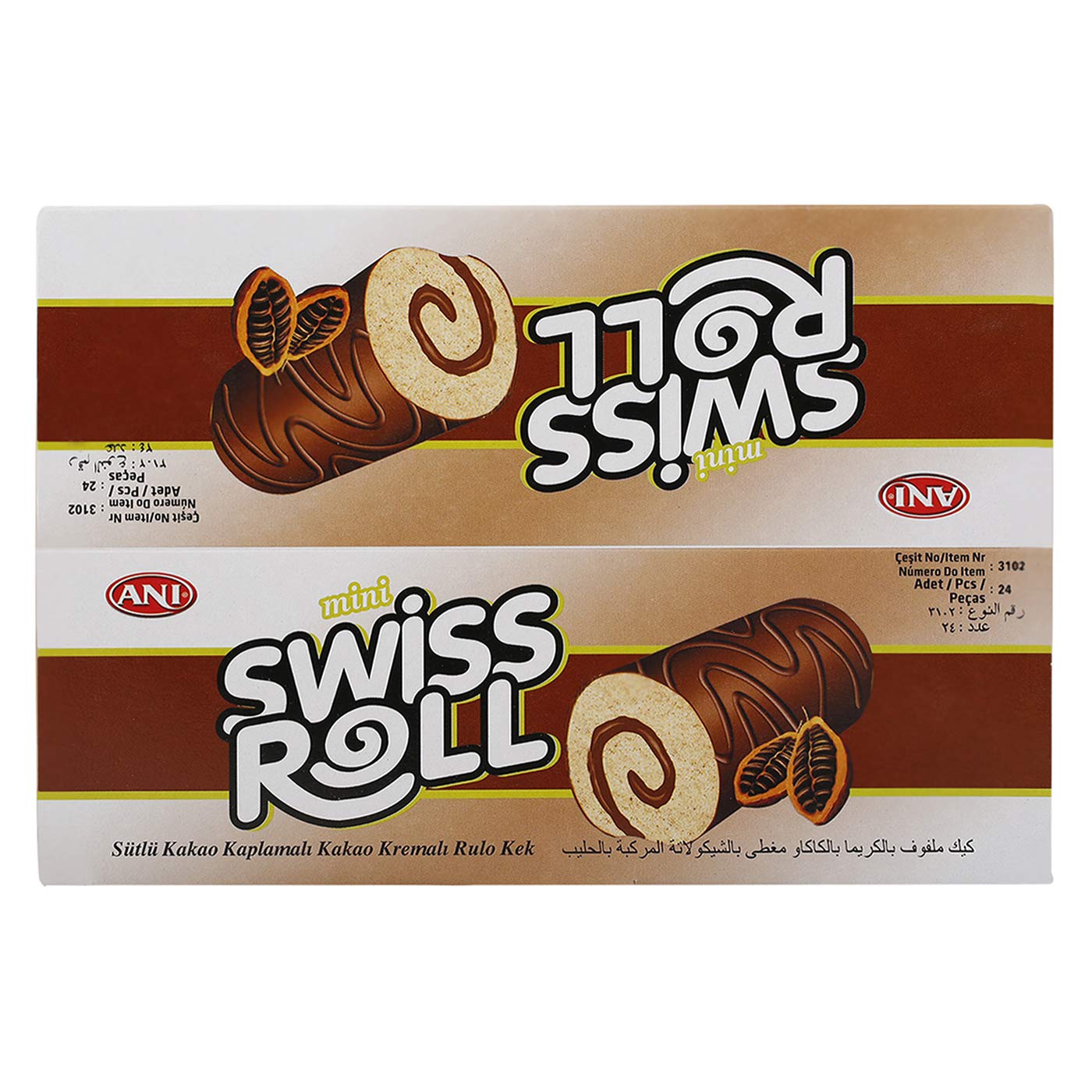 Ani Mini Swiss Roll Cocoa Cake, 24 x 30 gm