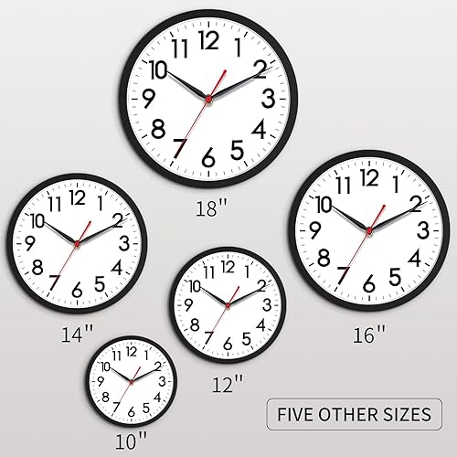 Miniatura 244 de AKCISOT Reloj de pared, moderno y pequeño, funciona con pilas, de 8 pulgadas, silencioso, analógico, clásico, para oficina, hogar, baño, cocina