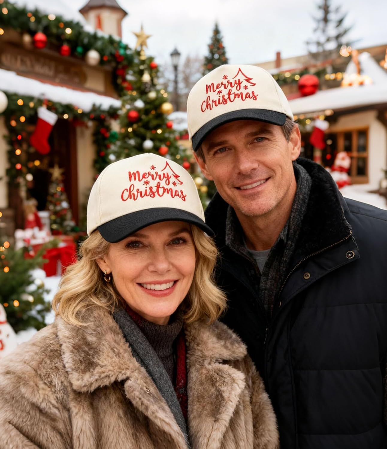 Merry Christmas Embroidery Baseball Cap, Two-Tone Adjustable Unisex Xmas Dad Hat, Holiday Party Hat - Image 7