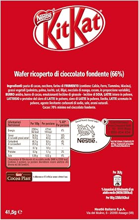 KitKat Dark 70% Wafer Ricoperto di Cioccolato Fondente - 24 Snack