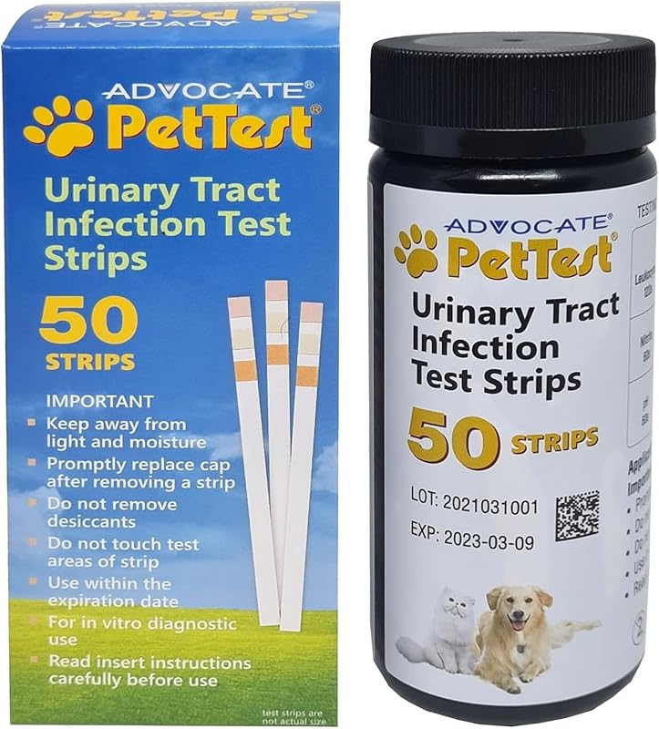 Tiras de Teste de Urina para Gatos e Cães Advocate Pettest PT-162, 50 unidades