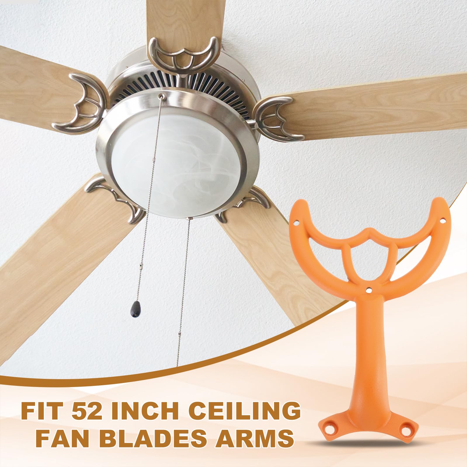 PATIKIL 5 Piezas Brazos De Aspas De Ventilador Color Naranja Oscuro.