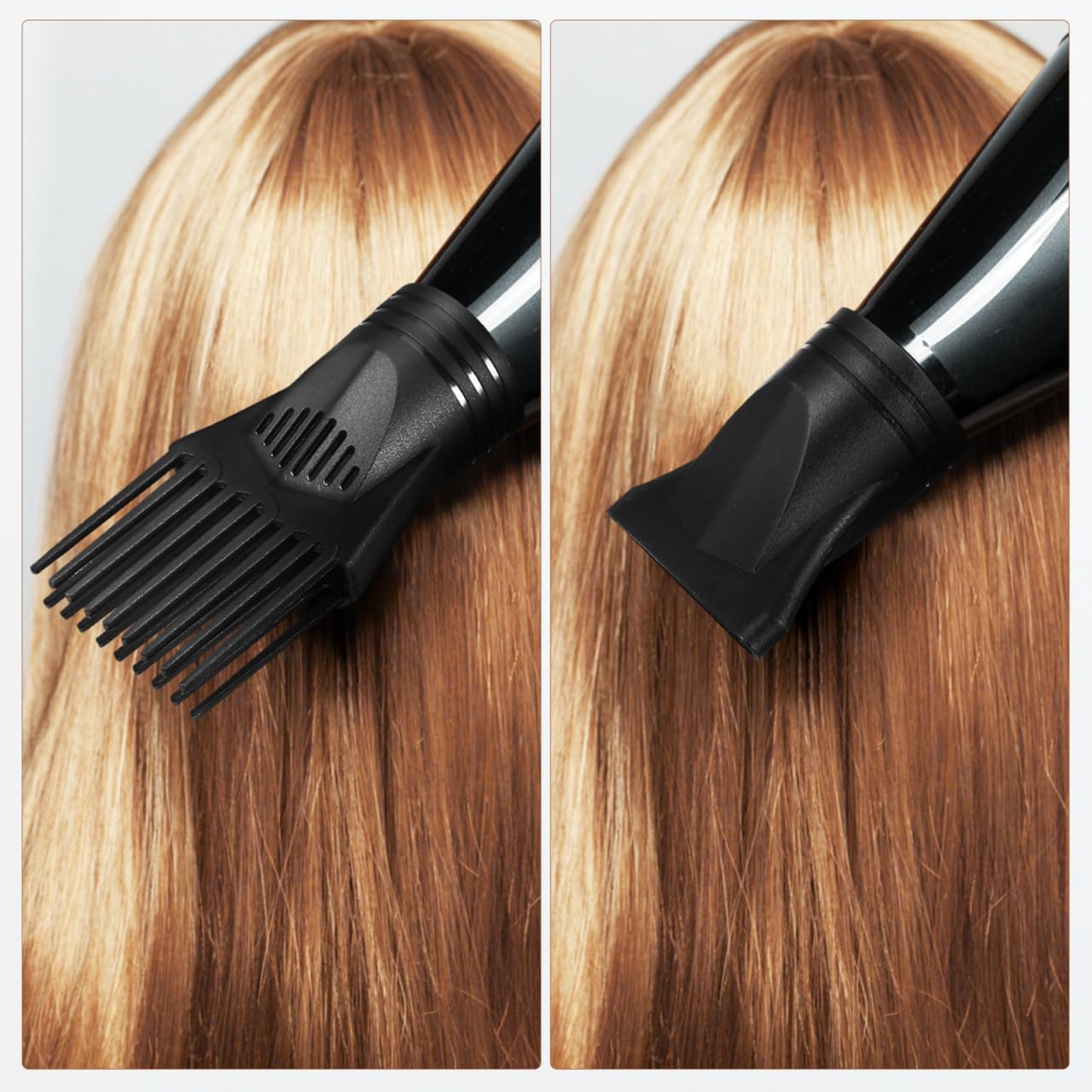 minkissy Lot de 2 buses universelles pour sèche-cheveux avec peigne diffuseur et concentrateur pour coiffer et démêler les accessoires de sèche-cheveux
