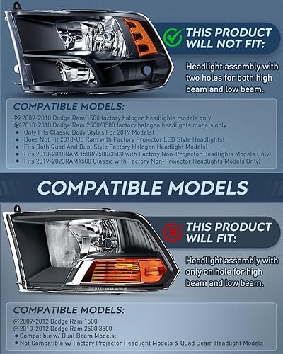Miniatura 28 de Nilight Conjunto de luz trasera para Dodge Ram 2009 2010 2011 2012 2013 2014 2015 2016 2017 2018 Dodge Ram 1500 2500 3500 2019 2020 2021 estilo Lado