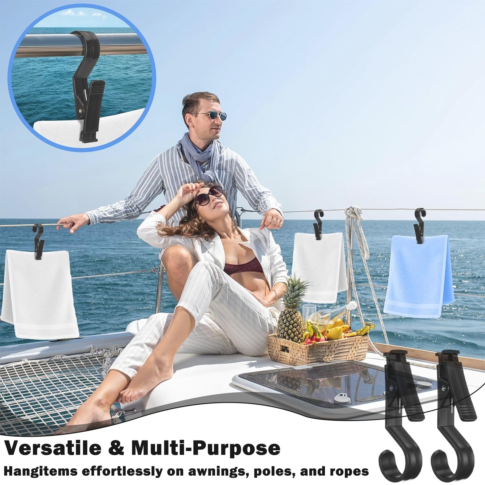 WEKIWGOT 4 Ganci per biancheria con mollette, Organizzatori resistenti per calze, stivali, reggiseni e asciugamani, Utilizzabili in bagno, guardaroba, cucina e ufficio