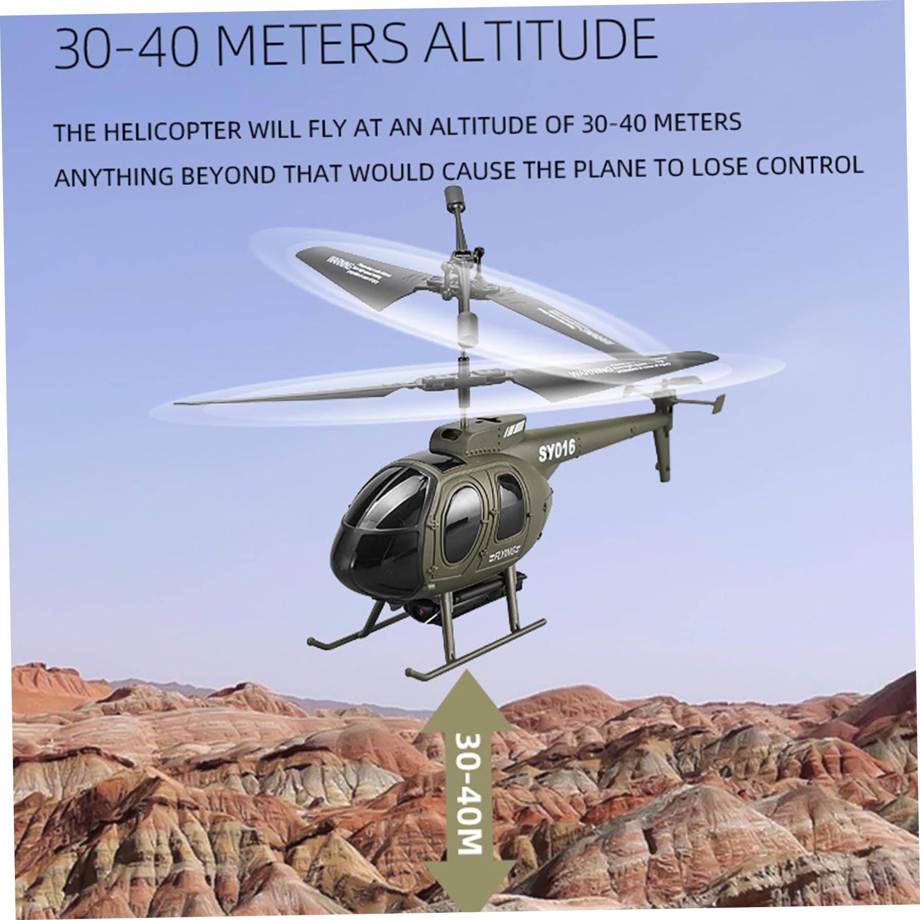 Elicottero RC, Elicottero telecomandato a 6 canali 2.4Ghz 350mAh con videocamera HD, 15 Minuti di Volo in Aereo RC ABS per Bambini Verde Militare