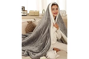 Heated Throw Blanket Electric Blanket Throw, Fast Heating Cozy Soft Sherpa Auto-Off Wireless Heating Blanket