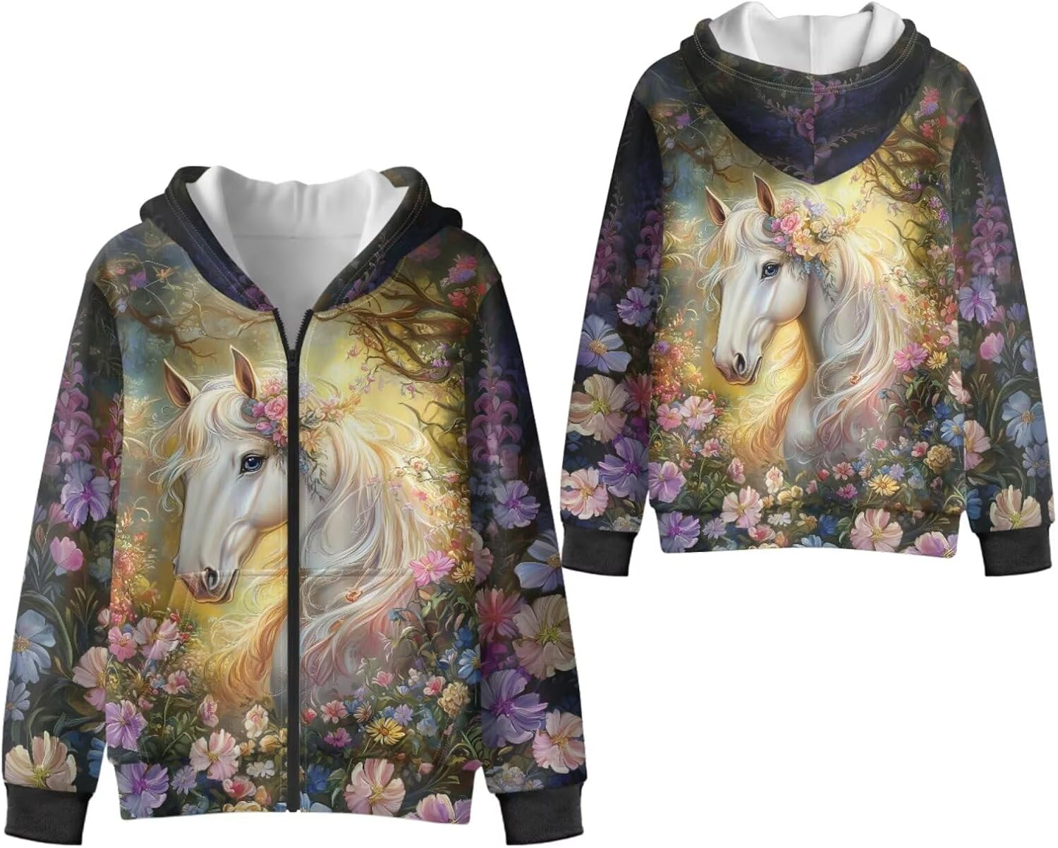 Long Sleeve Hoodies for Girls Winter Fleece Hooded Hoodies Kids 6-16Y Sweatshirts Jacket