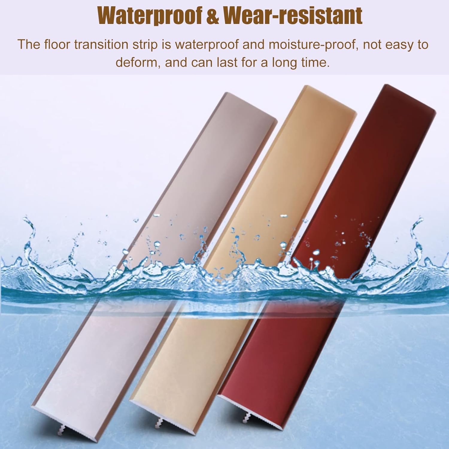 Metal Flooring Transition Strip,T Molding Thresholds Metal Floor Transition Strip for Doorways Uneven Floors Tile/Wood/Laminate Floors(Color:Gold,Size:Length 90cm/35in)