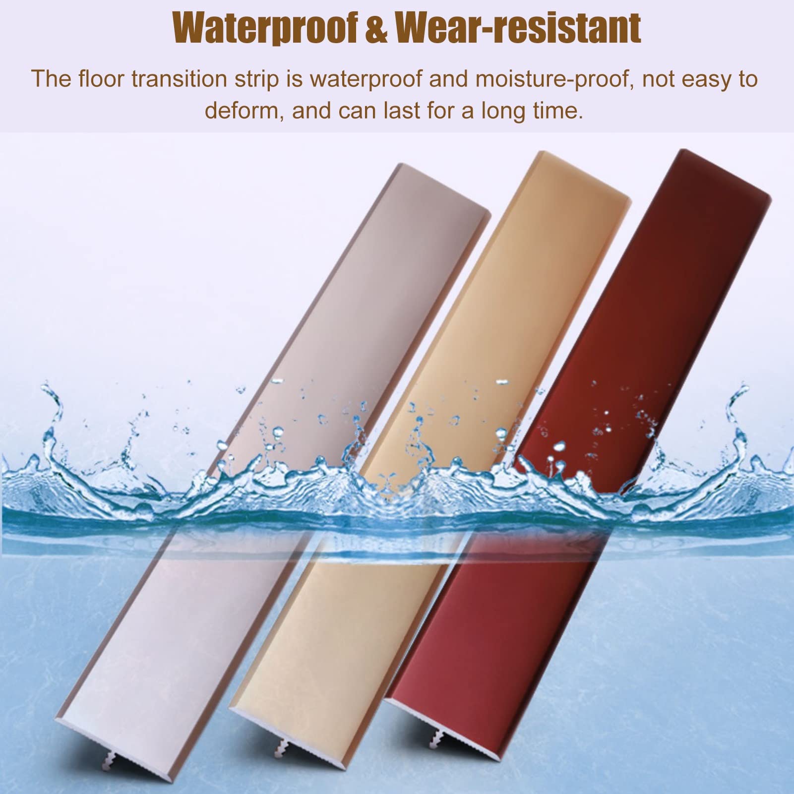 Profilo per porta in metallo, profilo a T, larghezza 3,3 cm, facile installazione, superficie resistente, disponibile nelle lunghezze: 89-140 cm